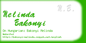 melinda bakonyi business card